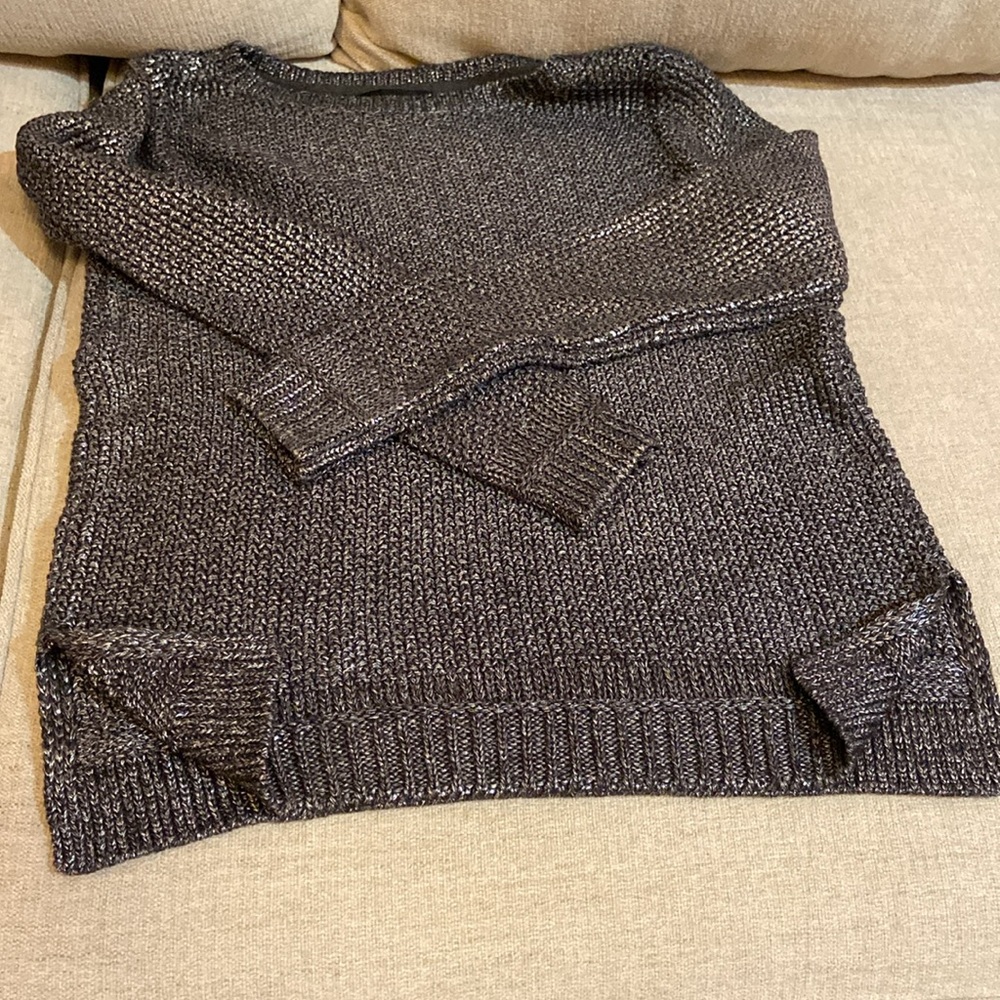 Metallic knit sweater by White House Black Market, size S. Exquisite detail. New - Picture 10 of 12